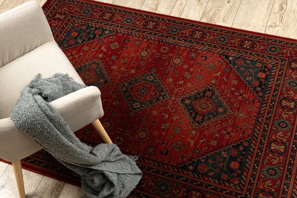 Koberec KASHQAI 4345 300 orientální / rám, bordó