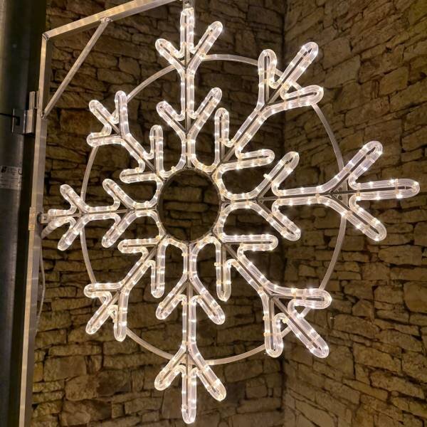 DECOLED Easy Fix 2D LED světelná vločka X, Ø 85 cm, teple bílá, závěsný, 3D tisk