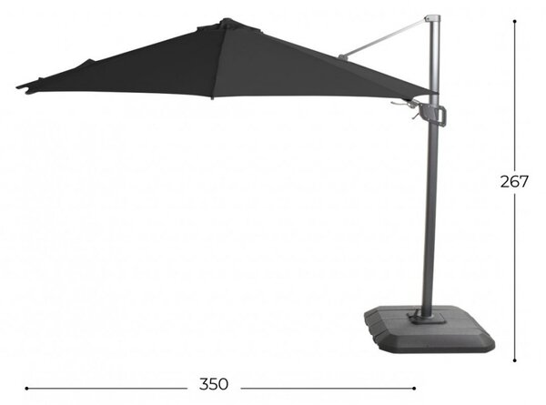 Shadowflex slunečník s boční nohou, průměr 300 cm - Royal Grey