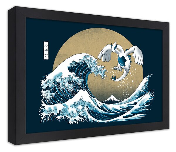 Plakát Tsunami - japonský motiv Barva rámu: Černá, Rozměry: 100 x 70 cm