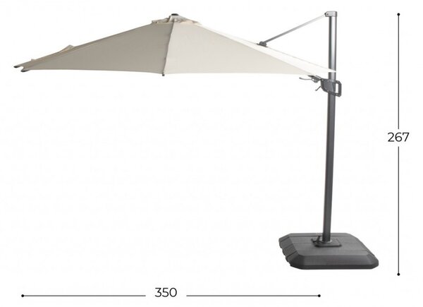 Shadowflex slunečník s boční nohou, průměr 300 cm - Ecru