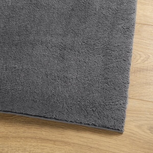 VidaXL Koberec HUARTE 100% polyester Plochá [375000] Barva: antracitová, Velikost: 120 x 120 cm