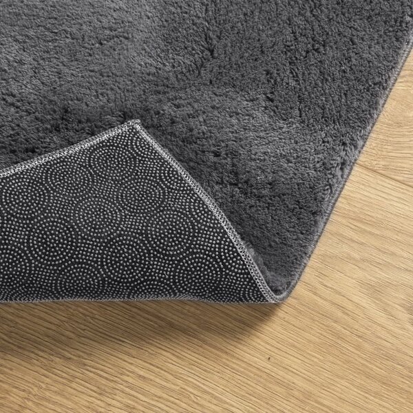 VidaXL Koberec HUARTE 100% polyester Plochá [375000] Barva: antracitová, Velikost: 120 x 120 cm
