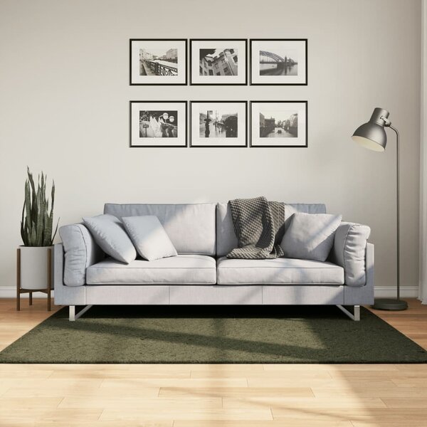 VidaXL Koberec HUARTE 100% polyester Plochá [375000] Barva: antracitová, Velikost: 120 x 120 cm
