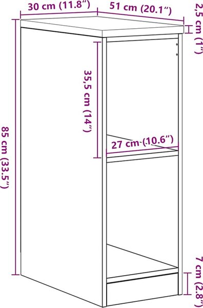VidaXL Garážová skříň Masivní dřevo borovice, 2 police [860527] Barva: Betonová šedá, Velikost: 40 x 51 x 85 cm