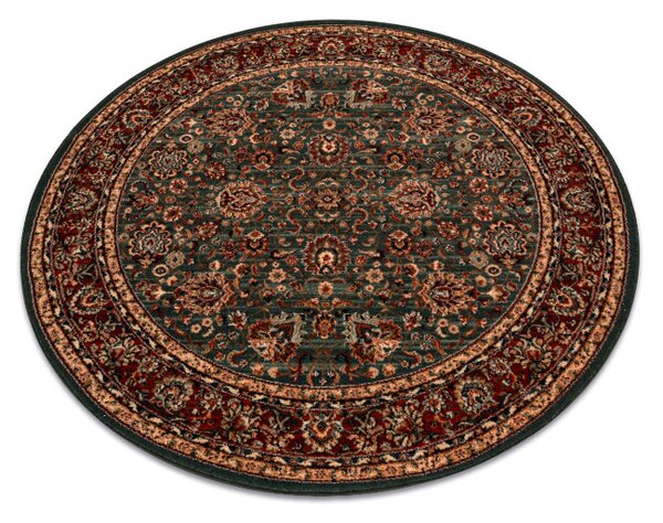 Koberec KASHQAI 4362 400 ornament, zelený / bordový kruh