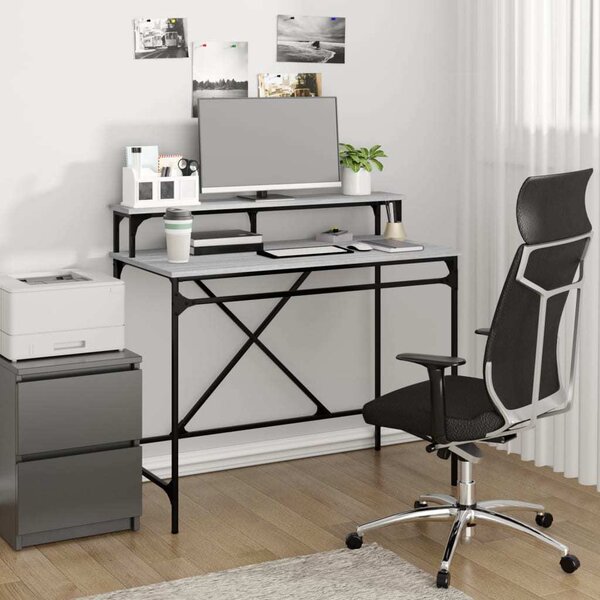 VidaXL Psací stůl kompozitní dřevo a železo [826706] Barva: Černá, Velikost: 80 x 50 x 90 cm