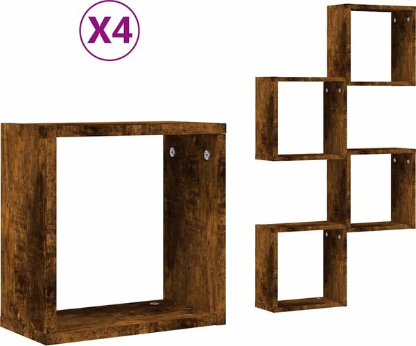 VidaXL Nástěnné police kostky [815880] Barva: Bílá, Velikost: 80 x 15 x 26.5 cm