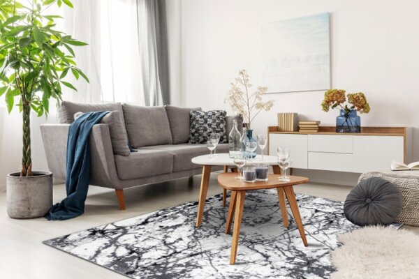 Koberec COZY 8871 Marble šedý