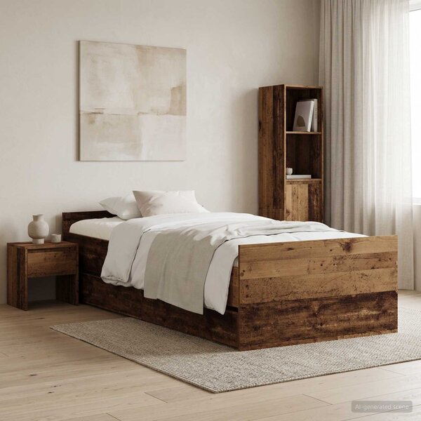 VidaXL Rám postele Kompozitní dřevo [3207364] Barva: dub sonoma, Velikost: 90 x 190 cm (rám 193 x 93 x 50 cm)
