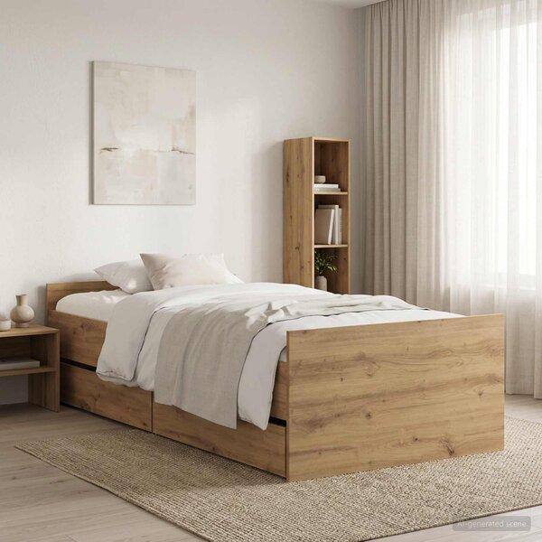 VidaXL Rám postele Kompozitní dřevo [3207364] Barva: dub sonoma, Velikost: 90 x 190 cm (rám 193 x 93 x 50 cm)