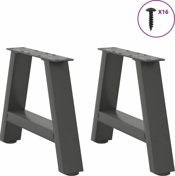 VidaXL Nohy k jídelnímu stolu ve tvaru A, 2 ks, , , ocel [4012810] Barva: Černá, Velikost: 80 x (72-73) cm