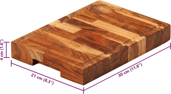 VidaXL Prkénko na krájení masivní akáciové dřevo [376053] Velikost: 60 x 42 x 4 cm