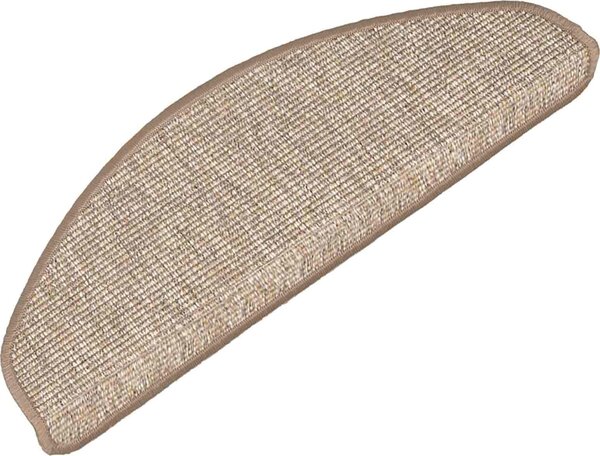 VidaXL Schodové rohože 15 ks , půlkulaté, velké [326898] Barva: světle hnědá, Velikost: 56 x 17 x 3 cm