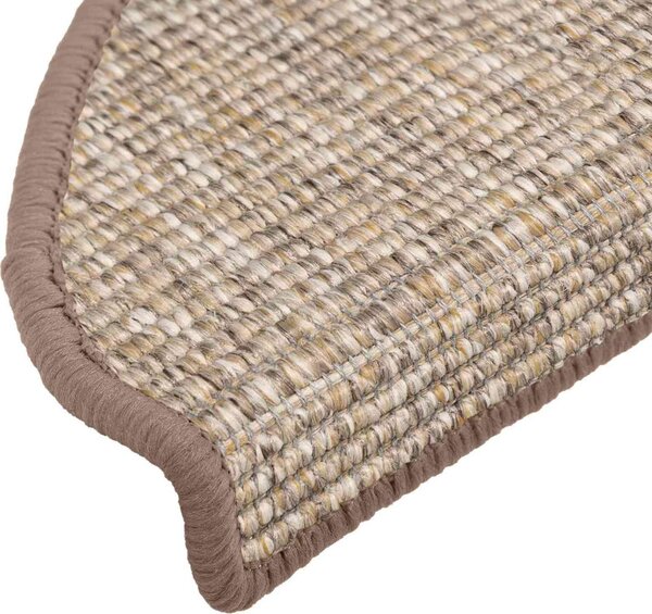 VidaXL Schodové rohože 15 ks , půlkulaté, velké [326898] Barva: světle hnědá, Velikost: 56 x 17 x 3 cm