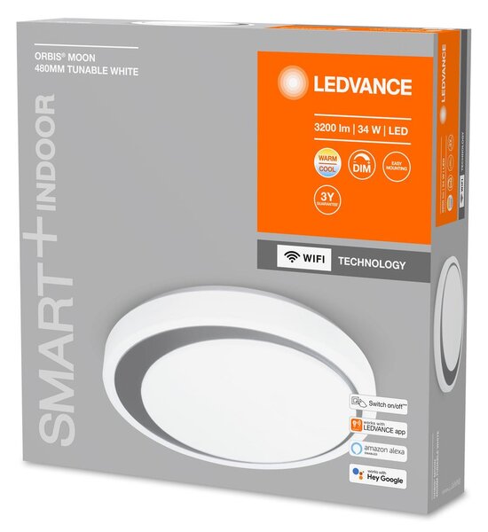 Chytré WiFi LED světlo MOON 480 šedé, nastavitelná bílá