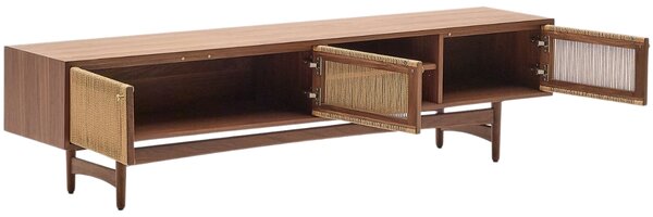 Ořechový TV stolek Kave Home Elan 200 x 40 cm