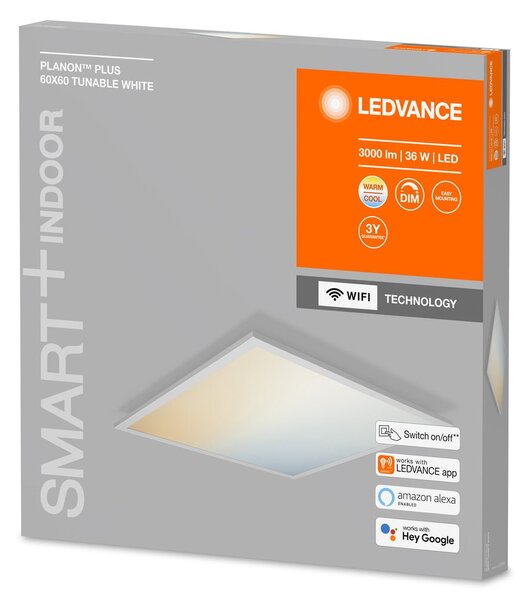Chytré stmívatelné WiFi LED Stropní světlo PLANON 600X600