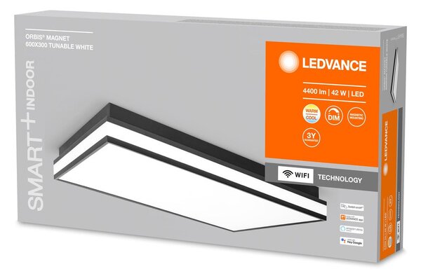 Chytré stmívatelné WiFi LED světlo MAGNET 600x300, černé