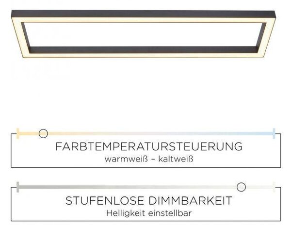 Paul Neuhaus Stropní LED svítidlo PURE-LINES, 42W, 110x30 cm, CCT 2700-5000K Barva: Antracit