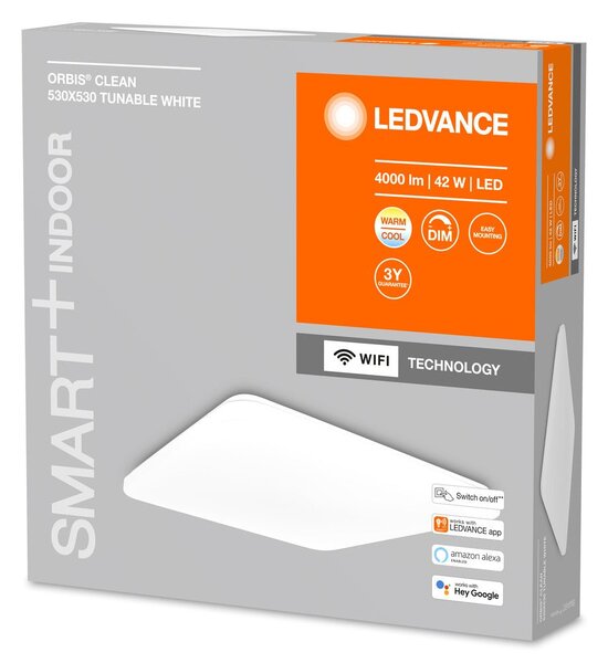Chytré WiFi LED stropní světlo CLEAN, nastavitelná bílá