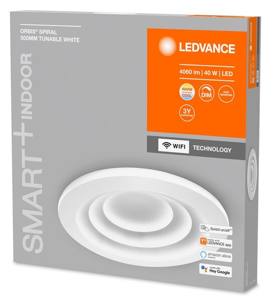 Chytré WiFi LED stropní světlo SPIRAL, nastavitelná bílá