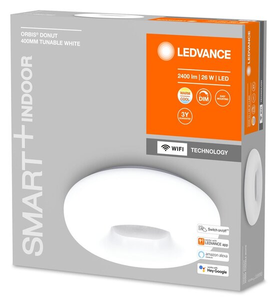 Chytré WiFi LED stropní světlo DONUT, nastavitelná bílá