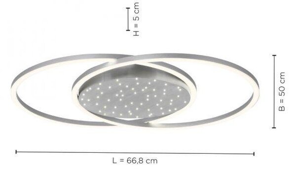 Paul Neuhaus Stropní LED svítidlo YUKI, 48W, v. 66,8 cm, CCT 2700-5000K