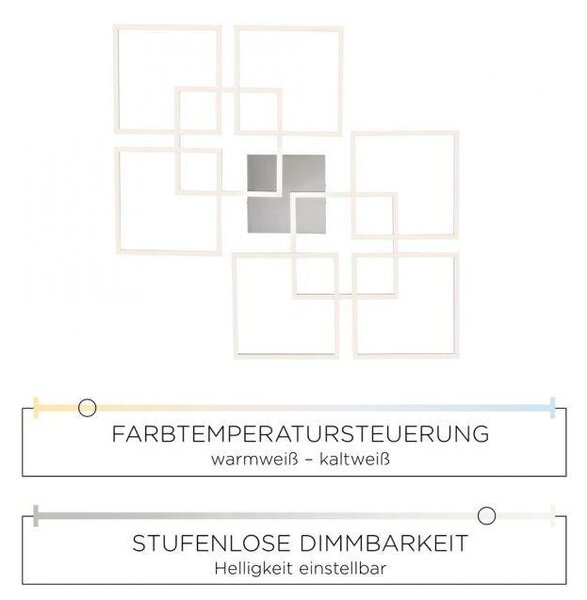 Paul Neuhaus Stropní LED svítidlo Q-INIGO, 66W, 78x78 cm, ZigBee, CCT 2700- 5000K