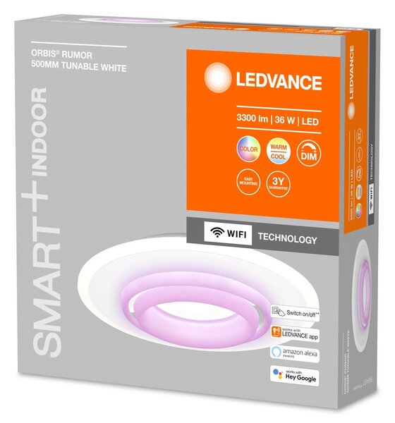 Chytré WiFi LED stropní světlo RUMOR, nastavitelná bílá