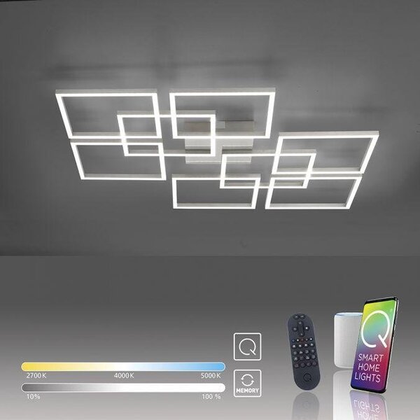 Paul Neuhaus Stropní LED svítidlo Q-INIGO, 66W, 78x78 cm, ZigBee, CCT 2700- 5000K