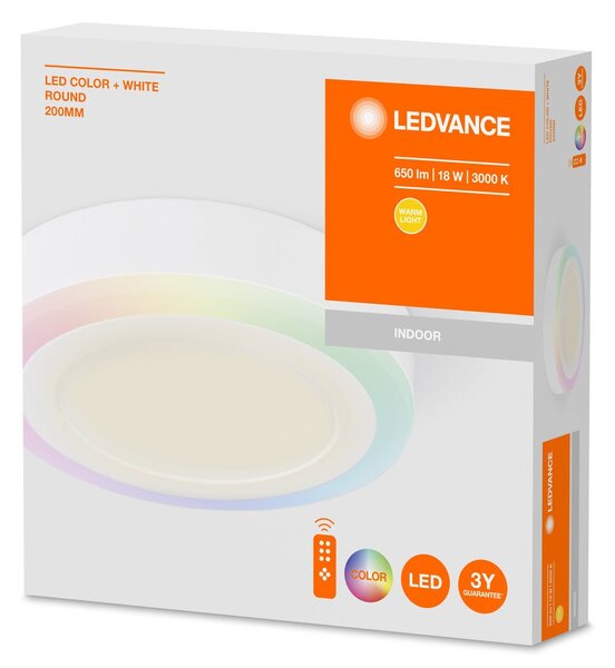 Stmívatelné LED RGBW světlo COLOR + WHITE ROUND 18W 200