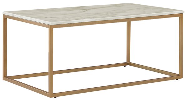 Konferenční stolek s mramorovým efektem béžový/zlatý DELANO