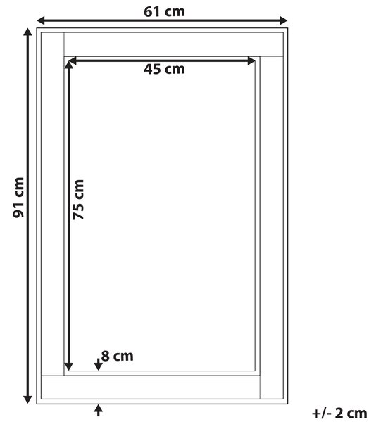 Zrcadlo FENIOUX 60 cm 90 cm Stříbrná