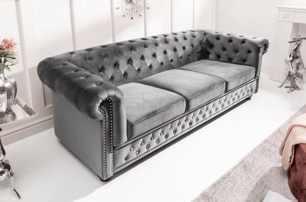 Chesterfield Oxford: Pohovka 3M light gray