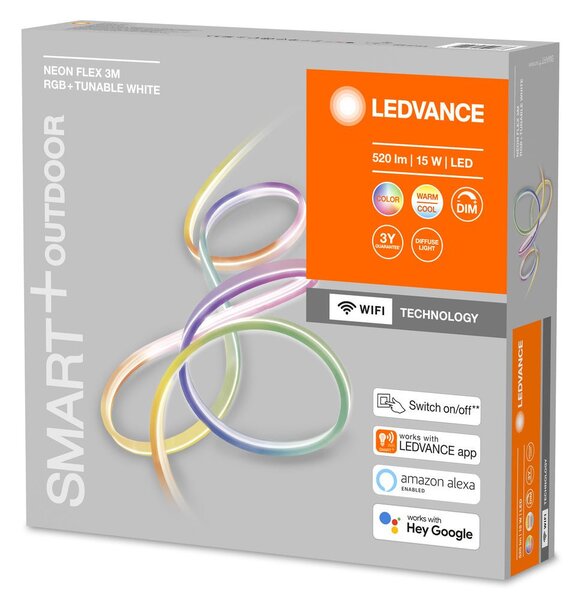 Chytrý venkovní WiFi RGBTW LED pásek 3m 15W NEON FLEX