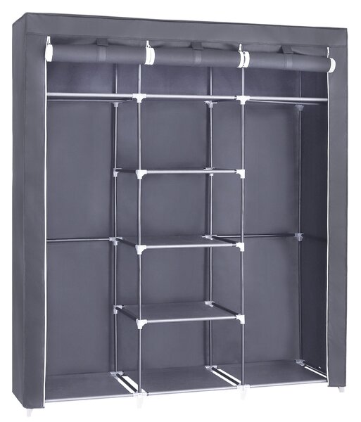 VASAGLE Látková šatní skříň, šedá, 150x45x175 cm