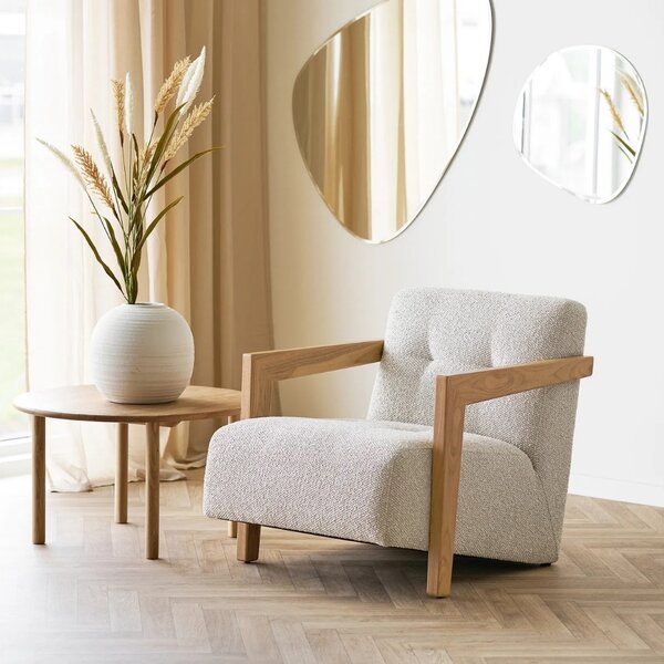 Nordic Living Béžové křeslo Carocas