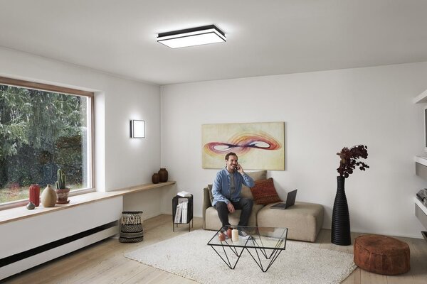 Chytré WiFi LED světlo ORBIS černé 300x300, nastavitelná bílá