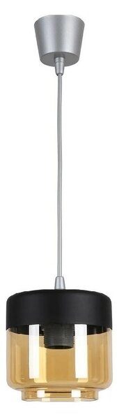 Brilagi -LED Lustr R GLASS 1xE27/60W/230V pr. 14 cm stříbrná/kouř béžová/černá