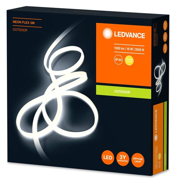 Flexibilní venkovní LED pásek NEON FLEX IP44 3m, teplá bílá