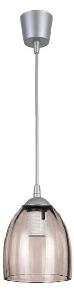 Brilagi-LED Lustr na lanku R GLASS 1xE27/60W/230V pr. 17 cm stříbrná/kouř béžová