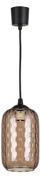 Brilagi - LED Lustr na lanku R GLASS 1xE27/60W/230V pr. 14 cm černá/kouř hnědá