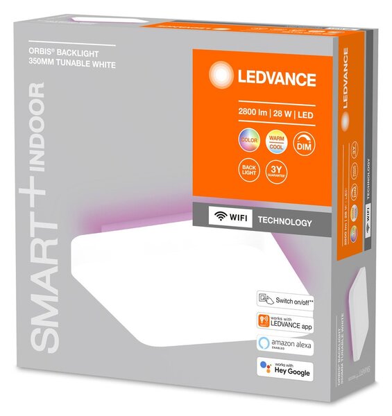 Chytré LED stropní světlo BACKLIGHT s RGB podsvícením, bílé