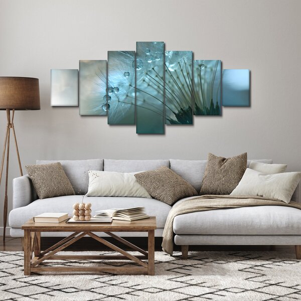 Obraz - Pampeliška - petrolej (210x100 cm)