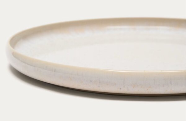 Kave Home Bílý keramický talíř Uilo 26,5 cm