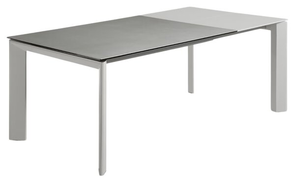 Šedý porcelánový rozkládací jídelní stůl Kave Home Axis 140/200 x 90 cm
