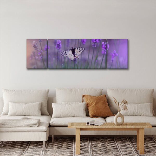 Obraz - Motýl v levandulích (170x50 cm)