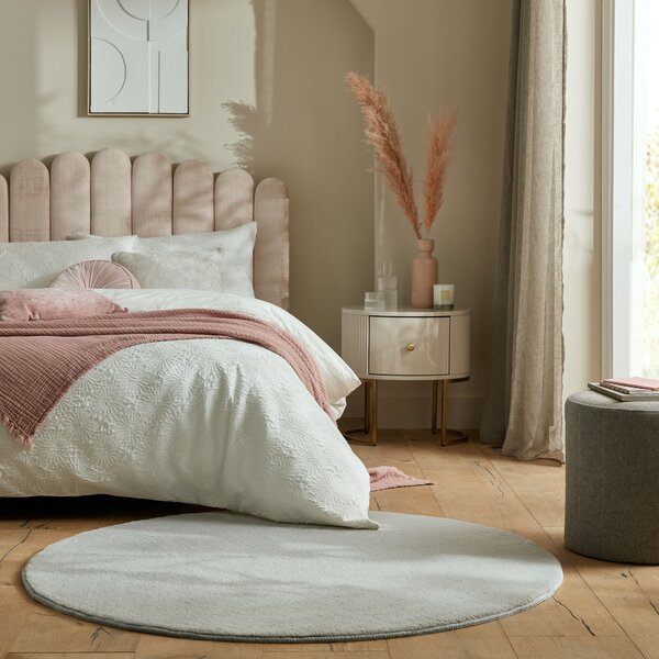 Flair Rugs, Kusový koberec Softie Stone kruh, 133x133 (průměr) kruh, šedá, ložnice