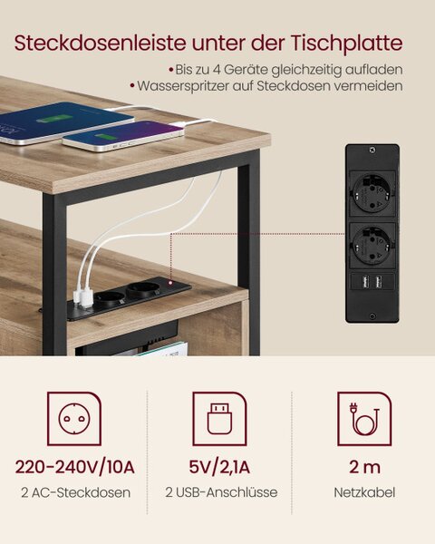 Příruční stolek se zásuvkami LET325K01